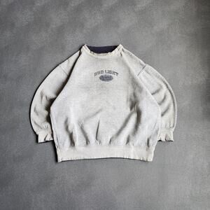 Vintage Bud Light Beer Grey Pullover Sweatshirt XL